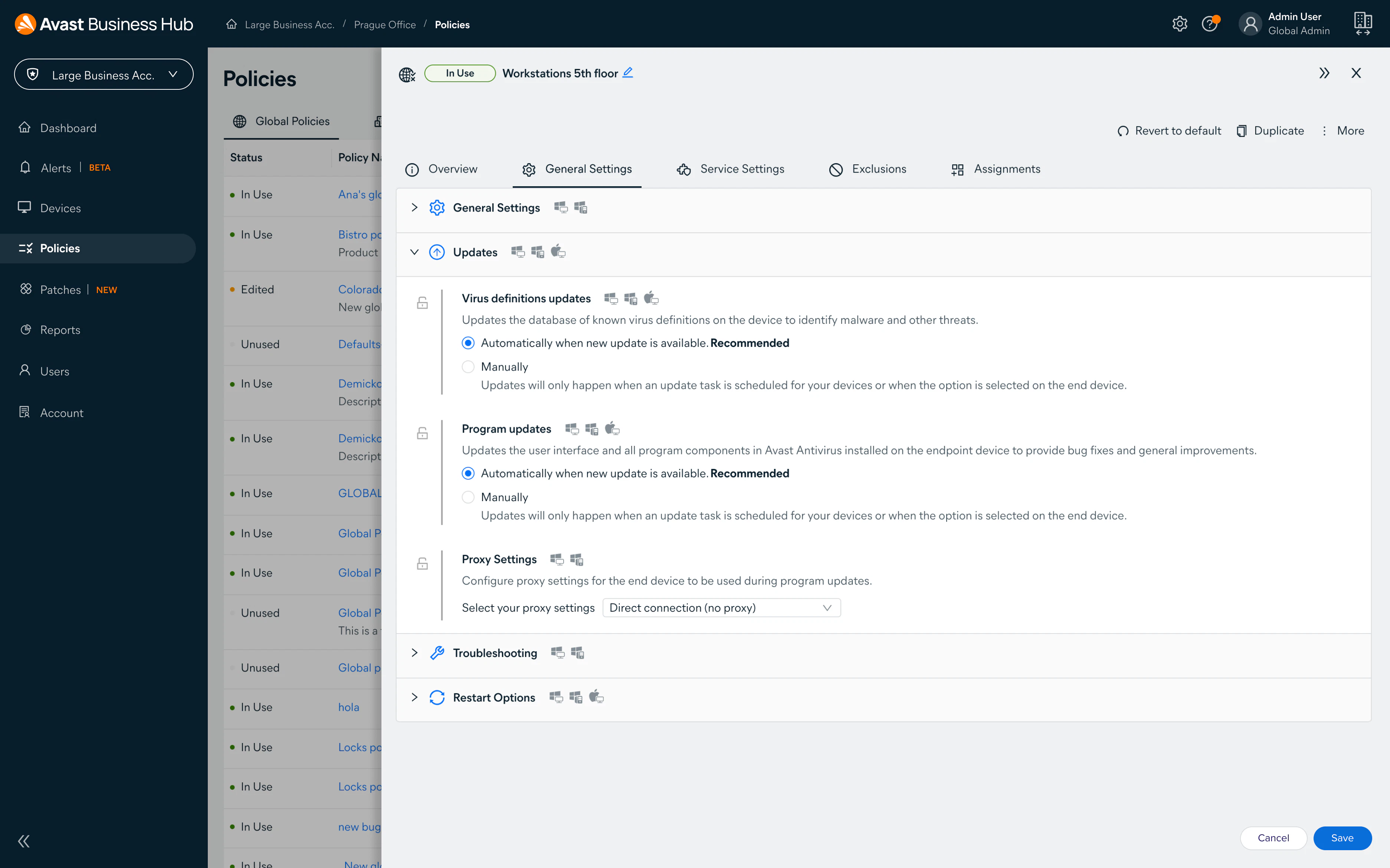 screenshot of Avast Premium Business Security